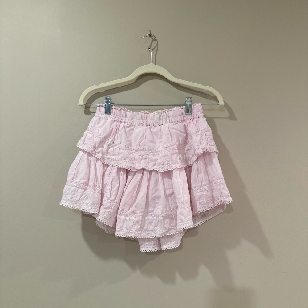 LOVE SHACK FANCY Ombre Pink Layered Mini Skirt XS
